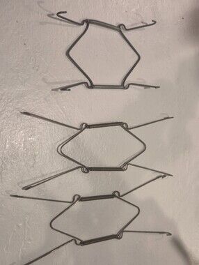 Set of 3 Vintage Brass Wire Plate Hangers